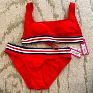 Red, white, and blue swimsuit